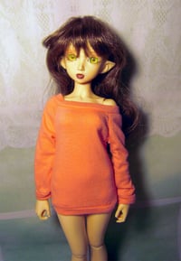Image 2 of Handmade peach  sweatshirt for MINIFEE, slim 1/4 bjd doll 