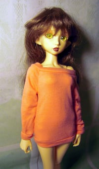 Image 4 of Handmade peach  sweatshirt for MINIFEE, slim 1/4 bjd doll 