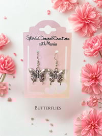 Image 1 of Silver Drop Dangle Earrings' 