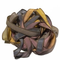 Image 1 of 1PC. GHOST STORY 42" hand dyed wrist wrap bracelet silk ribbon//Yoga wrist wrap bracelet ribbon
