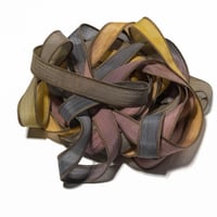 Image 2 of 1PC. GHOST STORY 42" hand dyed wrist wrap bracelet silk ribbon//Yoga wrist wrap bracelet ribbon