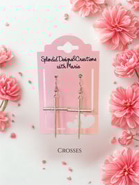 Image 3 of Silver Drop Dangle Earrings' 