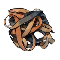 Image 1 of 1PC. SOUTHERN SUNSET 42" hand dyed wrist wrap bracelet silk ribbon//Yoga wrist wrap bracelet ribbon