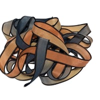 Image 8 of 1PC. SOUTHERN SUNSET 42" hand dyed wrist wrap bracelet silk ribbon//Yoga wrist wrap bracelet ribbon
