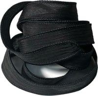 Image 3 of 1PC. BLACK 42" hand dyed wrist wrap bracelet silk ribbon//Yoga wrist wrap bracelet ribbon