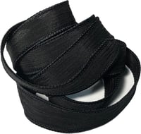 Image 4 of 1PC. BLACK 42" hand dyed wrist wrap bracelet silk ribbon//Yoga wrist wrap bracelet ribbon