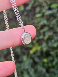 Image 2 of Crescent Moon Pebble Necklace 