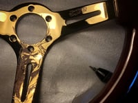 Image 4 of Custom Engraved Steering Wheel -Black & Gold