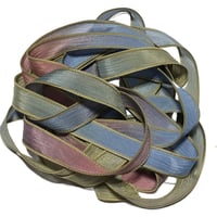 Image 2 of 1PC. GRANDMAS ATTIC 42" hand dyed wrist wrap bracelet silk ribbon//Yoga wrist wrap bracelet ribbon