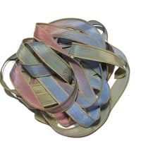 Image 4 of 1PC. GRANDMAS ATTIC 42" hand dyed wrist wrap bracelet silk ribbon//Yoga wrist wrap bracelet ribbon