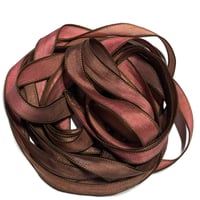 Image 1 of 1PC. TREE HOUSE 42" hand dyed wrist wrap bracelet silk ribbon//Yoga wrist wrap bracelet ribbon