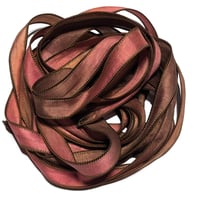 Image 5 of 1PC. TREE HOUSE 42" hand dyed wrist wrap bracelet silk ribbon//Yoga wrist wrap bracelet ribbon