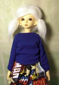 Image 2 of Handmade royal blue  top for MINIFEE, slim 1/4 bjd doll