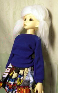 Image 3 of Handmade royal blue  top for MINIFEE, slim 1/4 bjd doll