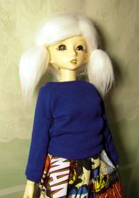 Image 4 of Handmade royal blue  top for MINIFEE, slim 1/4 bjd doll