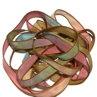 Image 7 of 1PC. FIESTA 42" hand dyed wrist wrap bracelet silk ribbon//Yoga wrist wrap bracelet ribbon