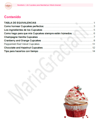 Image 2 of Recetario 1 docena de Cupcakes Navidad