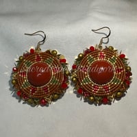 Image 1 of Beaded Christmas Earrings 