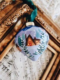 Image 3 of Ski Village & Glitter -Luxury Christmas Ornament 