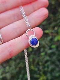 Image 1 of Sea Breeze - Lapis Lazuli Gemstone pebble Necklace 