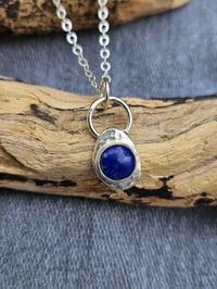 Image 3 of Sea Breeze - Lapis Lazuli Gemstone pebble Necklace 