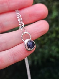 Image 1 of Made to order in 2 to 3 weeks - Silver pebble Necklace with Blue Goldstone 