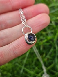 Image 3 of Made to order in 2 to 3 weeks - Silver pebble Necklace with Blue Goldstone 