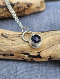Image 6 of Made to order in 2 to 3 weeks - Silver pebble Necklace with Blue Goldstone 