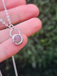 Image 8 of Agate Gemstone Nugget Necklace - pink 
