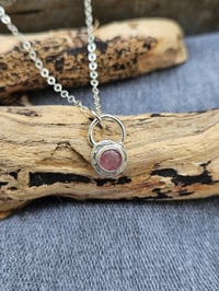 Image 3 of Agate Gemstone Nugget Necklace - pink 