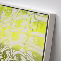 Image 2 of ‘Wavy w/ Fluo Yellow Splash’ (Framed) -Original Painting
