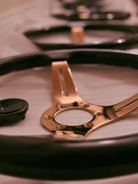 Image 1 of Custom Engraved Steering Wheel -Black & Gold