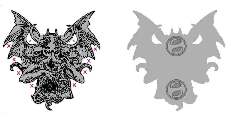 Image of Cthulhu ( Great Old One) Limited edition shaped enamel pin 