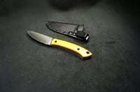 Image 7 of EDC Fixed Blade: Yellow Micarta Handle, Kydex Sheath 