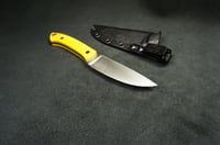 Image 9 of EDC Fixed Blade: Yellow Micarta Handle, Kydex Sheath 