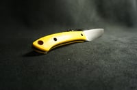 Image 12 of EDC Fixed Blade: Yellow Micarta Handle, Kydex Sheath 