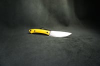 Image 3 of EDC Fixed Blade: Yellow Micarta Handle, Kydex Sheath 