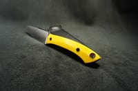 Image 15 of EDC Fixed Blade: Yellow Micarta Handle, Kydex Sheath 