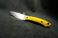 Image 16 of EDC Fixed Blade: Yellow Micarta Handle, Kydex Sheath 