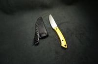 Image 18 of EDC Fixed Blade: Yellow Micarta Handle, Kydex Sheath 