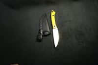 Image 2 of EDC Fixed Blade: Yellow Micarta Handle, Kydex Sheath 