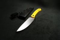 Image 1 of EDC Fixed Blade: Yellow Micarta Handle, Kydex Sheath 