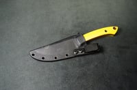 Image 20 of EDC Fixed Blade: Yellow Micarta Handle, Kydex Sheath 