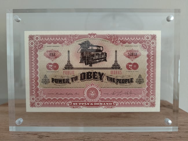 SHEPARD FAIREY "OBEY" BILLET CURRENCY Two sides of Capitalism E.PLURIBUS VENOM