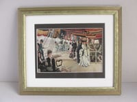 Image 1 of The Ball on Shipboard by Tissot, Vintage Art Print in Frame Sized 13 8/10 x 11 8/10 ins 