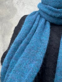 Image 2 of Soft Merino Kid Mohair Scarf — blue 