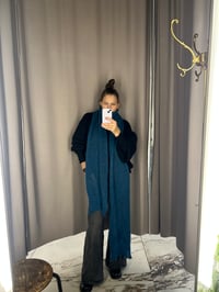 Image 4 of Soft Merino Kid Mohair Scarf — blue 