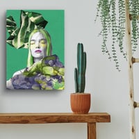 Image 2 of STROKES OF GREEN - Dreamlike female portrait in green and fluorescent hues