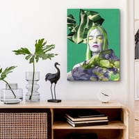 Image 3 of STROKES OF GREEN - Dreamlike female portrait in green and fluorescent hues