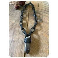 Image 3 of Leather Link Chain Necklaces - Kodiak Black Leather 